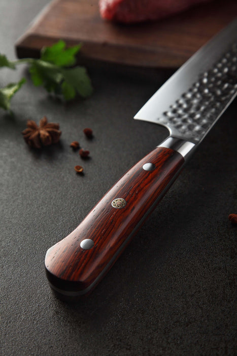 Xinzuo B9 3 Pcs 67 Layer Damascus Steel Knife Set Chef Santoku Utility Knife Rosewood - The Bamboo Guy