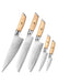 XINZUO 5pcs Knife Set with Olive Wood + Copper Flower Nails Damascus Steel 62-64 HRC K - The Bamboo Guy