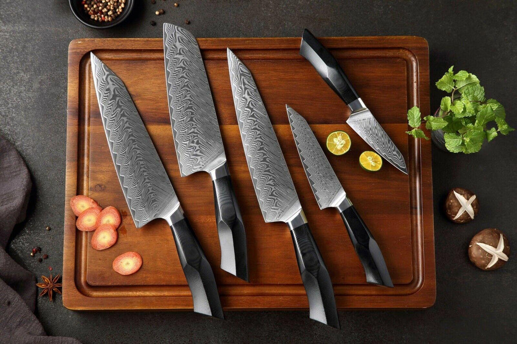 Xinzuo B9 3 Pcs 67 Layer Damascus Steel Knife Set Chef Santoku Utility  Knife Rosewood – The Bamboo Guy