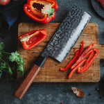 XINZUO PM8S Damascus Forged Nakiri Cleaver Knife