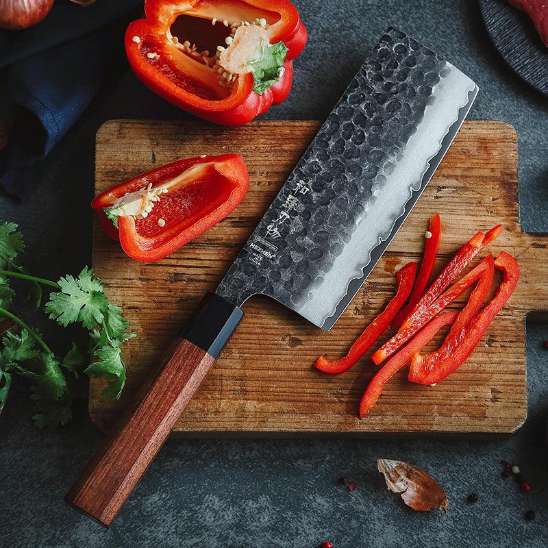 XINZUO PM8S Damascus Forged Nakiri Cleaver Knife