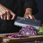 XINZUO PM8S Damascus Forged Nakiri Cleaver Knife