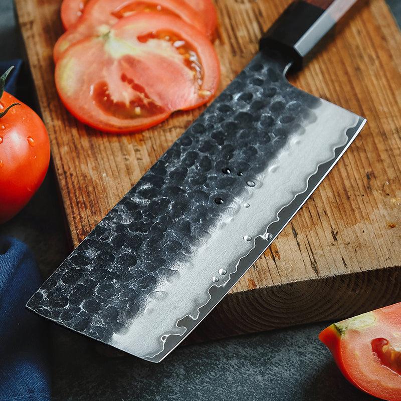 XINZUO PM8S Damascus Forged Nakiri Cleaver Knife