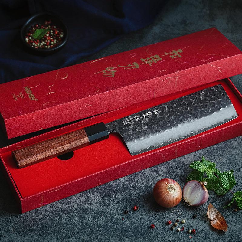 XINZUO PM8S Damascus Forged Nakiri Cleaver Knife