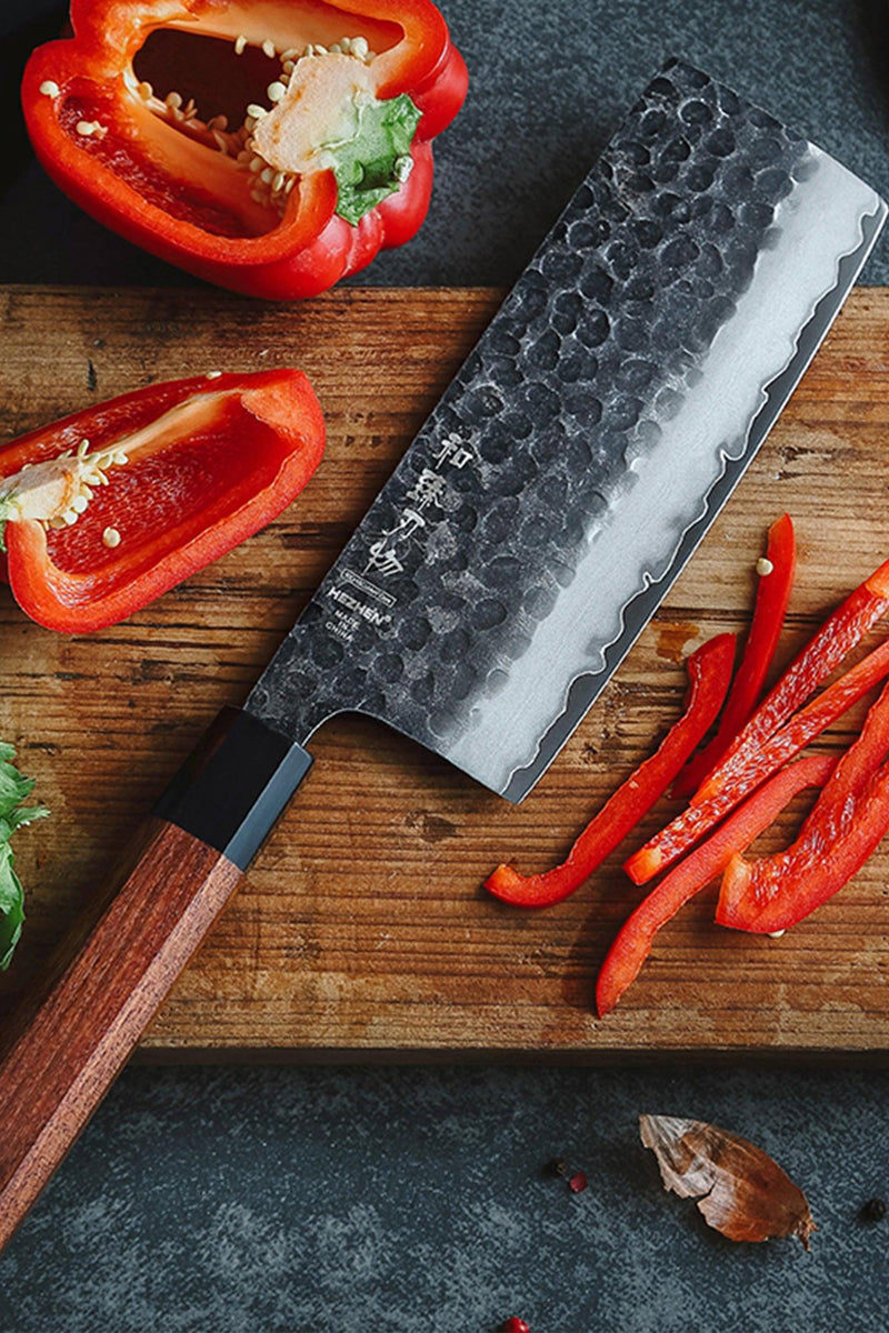 XINZUO PM8S Damascus Forged Nakiri Cleaver Knife