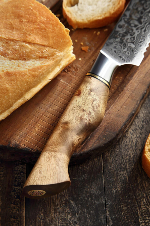 Hezhen B30 Forged Damascus Stainless Steel Kitchen Japanese style Bread Knife