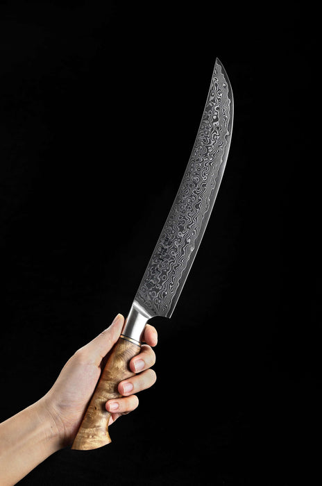 Hezhen B30 Forged Damascus Stainless Steel Kitchen Japanese style Carving Knife - The Bamboo Guy